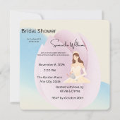 Élégante invitation de douche de mariée pastel – M (Devant)