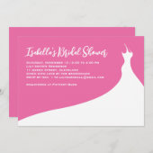 Élégante invitation de douche nuptiale fuchsia (Devant / Derrière)