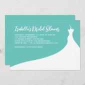 Elégante invitation de douche nuptiale turquoise (Devant / Derrière)