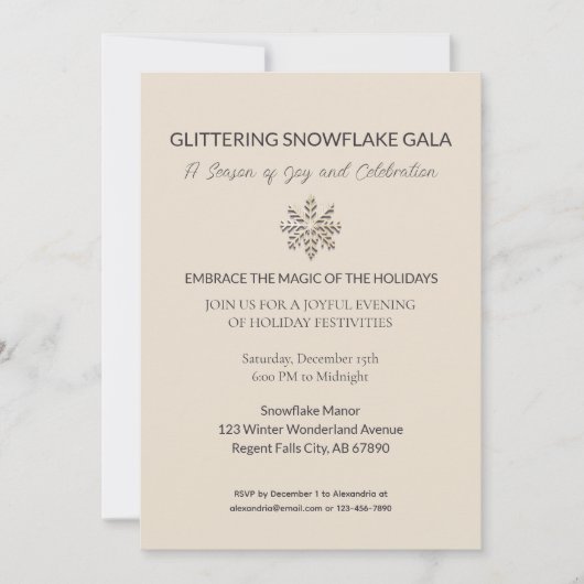 Elégante invitation de fête de vacances (Devant)