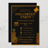 Elégante Invitation de fête d'Halloween - Nuit Éff (Devant / Derrière)