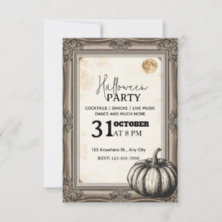 Elégante Invitation de fête d'Halloween Vintage -