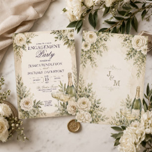 Élégante invitation de fiançailles de jardin au ch