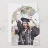 élégante invitation de graduation en noir et blanc (Dos)