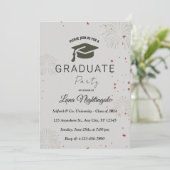 Élégante invitation de graduation grise avec une p (Debout devant)