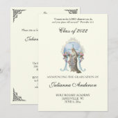 Élégante invitation de graduation religieuse catho (Devant / Derrière)