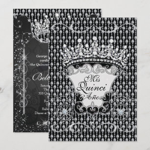 Elégante Invitation de la Couronne Quinceañera