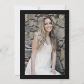 Elégante invitation de la fête de grad noir & or (Dos)