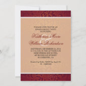 élégante invitation de la partie d'engagement dama (Dos)