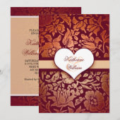 élégante invitation de la partie d'engagement dama (Devant / Derrière)