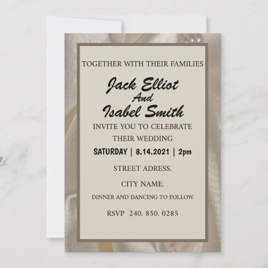 ÉLÉGANTE INVITATION DE MARIAGE (Devant)