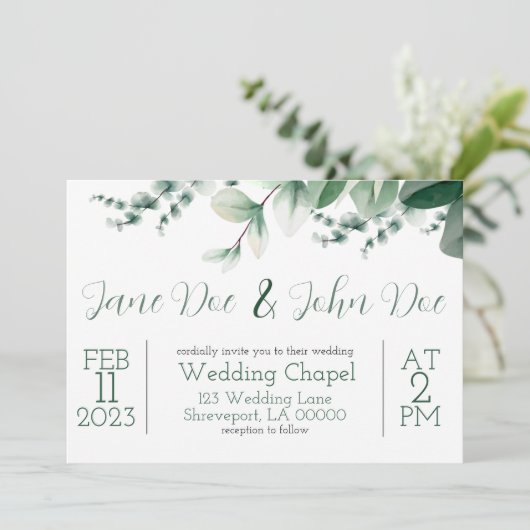 Elégante invitation de mariage (Debout devant)