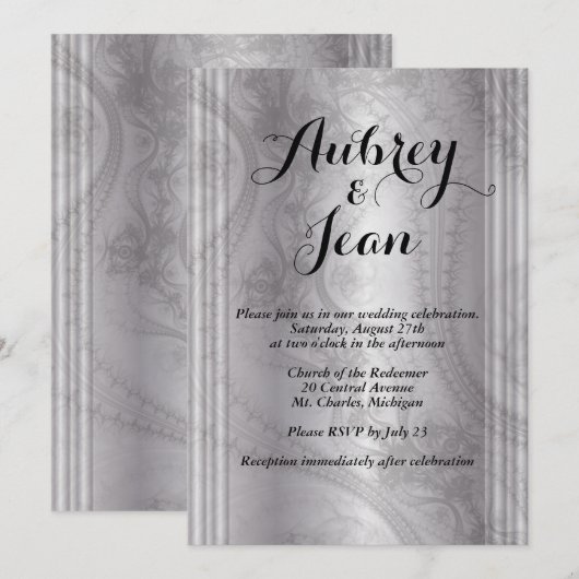 Elégante invitation de mariage (Devant / Derrière)