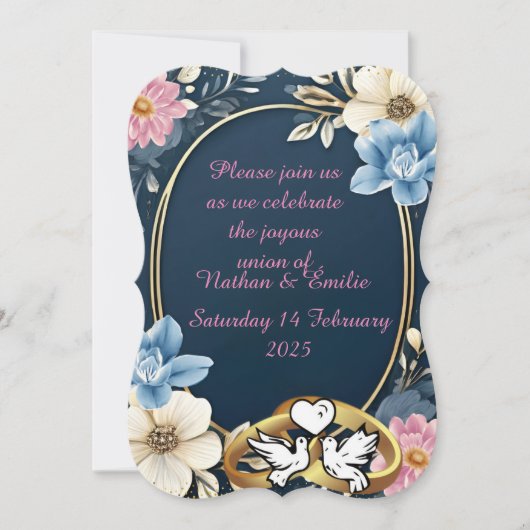 Elégante invitation de mariage (Devant)