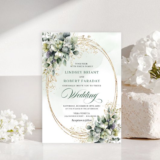 Élégante invitation de mariage à la rose blanche v