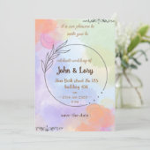 Élégante invitation de mariage à l'aquarelle  (Debout devant)