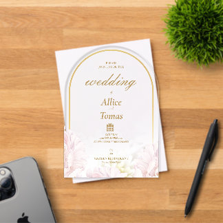Élégante invitation de mariage à l'arche florale s