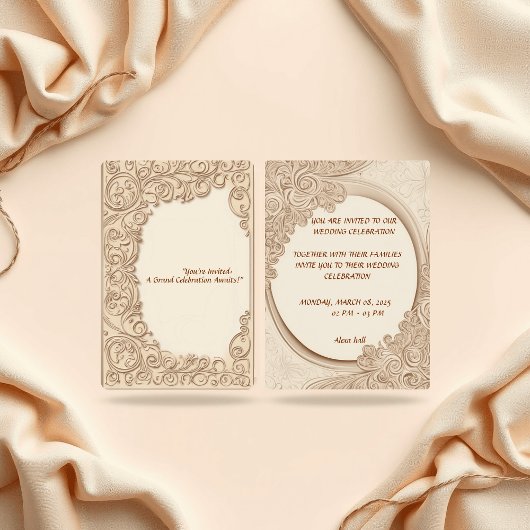 "Elégante invitation de mariage - Amour intemporel