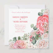 Elégante invitation de mariage Aquarelle fleurs (Devant)