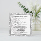 Elégante invitation de mariage - Argent (Debout devant)