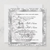 Elégante invitation de mariage - Argent (Devant)