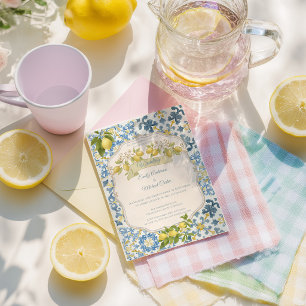 Élégante invitation de mariage au citron en carrea