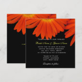 élégante invitation de mariage au gérbera orange (Devant / Derrière)