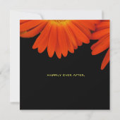 élégante invitation de mariage au gérbera orange (Dos)