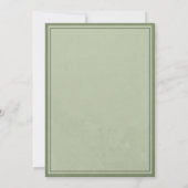 Élégante invitation de mariage au monogramme vert  (Dos)