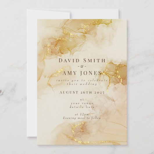 Elégante invitation de mariage avec arrière - plan (Devant)