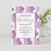 Elégante invitation de mariage avec Calligraphie m (Debout devant)