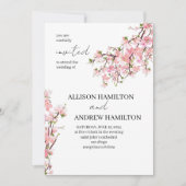 Elégante invitation de mariage avec cerisier fleur (Devant)