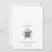 Élégante invitation de mariage avec code QR et feu (Dos)