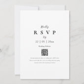 Élégante invitation de mariage avec code QR rose r (Dos)