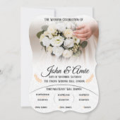 élégante invitation de mariage avec des roses (Devant)