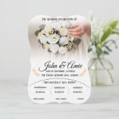 élégante invitation de mariage avec des roses (Debout devant)