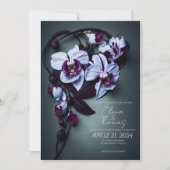 Elégante invitation de mariage avec Orchidée viole (Devant)