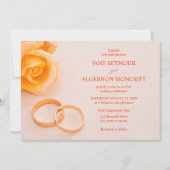 Elégante invitation de mariage avec rose (Devant)