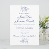 Elégante invitation de mariage avec verdure (Debout devant)
