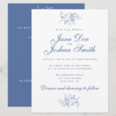 Elégante invitation de mariage avec verdure (Devant / Derrière)