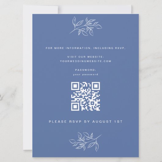 Elégante invitation de mariage avec verdure (Dos)
