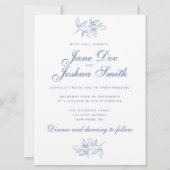 Elégante invitation de mariage avec verdure (Devant)