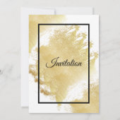 Elégante invitation de mariage, blanc et or (Dos)