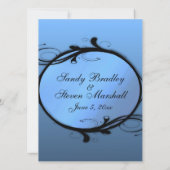 Elégante invitation de mariage bleu (Dos)