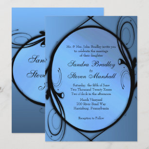 Elégante invitation de mariage bleu