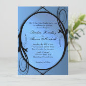 Elégante invitation de mariage bleu (Debout devant)