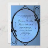 Elégante invitation de mariage bleu (Devant)