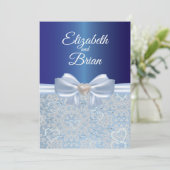 Élégante invitation de mariage bleu royal (Debout devant)