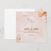 Élégante invitation de mariage bohème chic florale (Devant / Derrière)