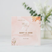 Élégante invitation de mariage bohème chic florale (Debout devant)